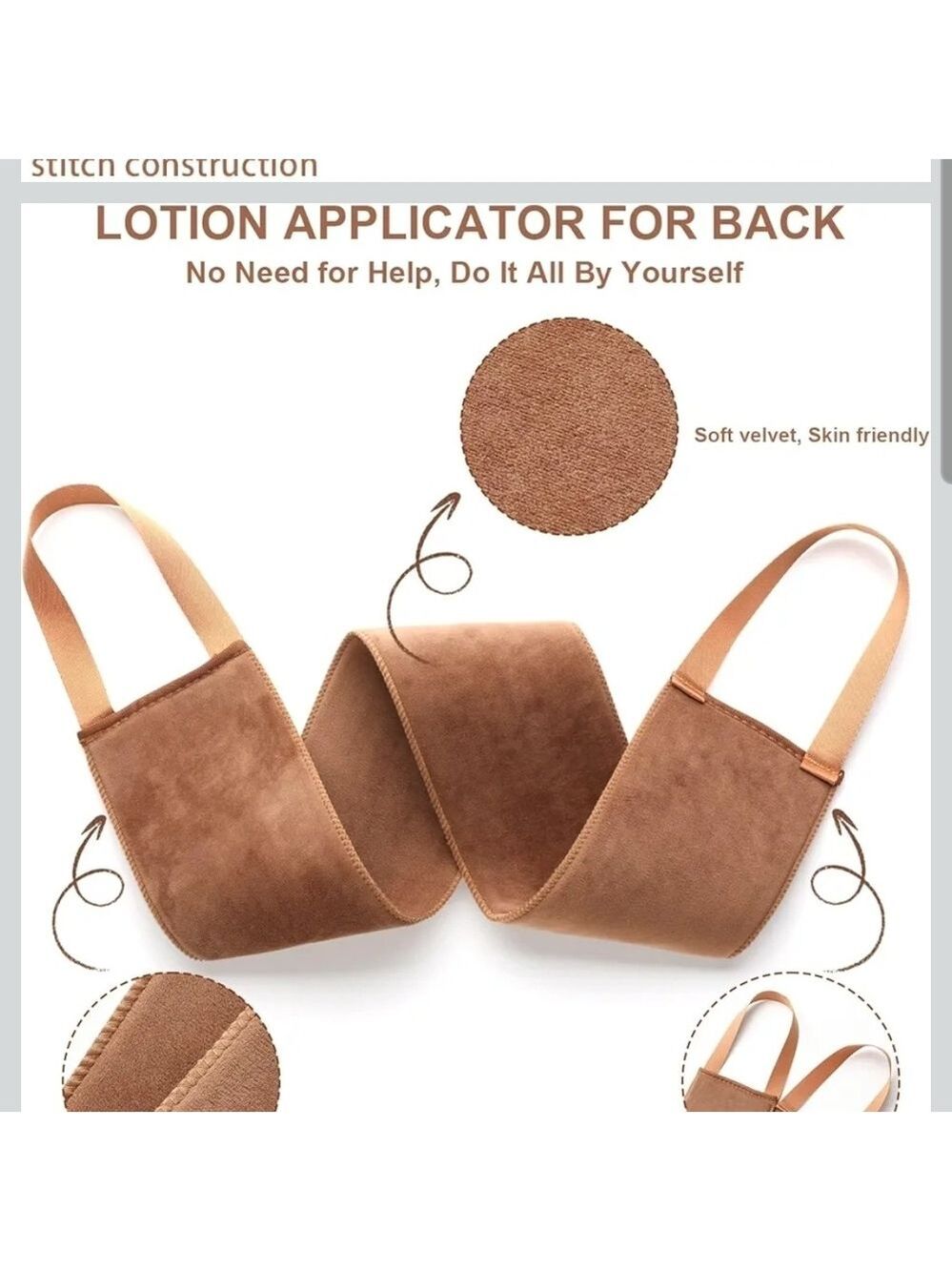 Brown Exfoliating Mitt and Back Scrubber Set - Picture 5 of 9